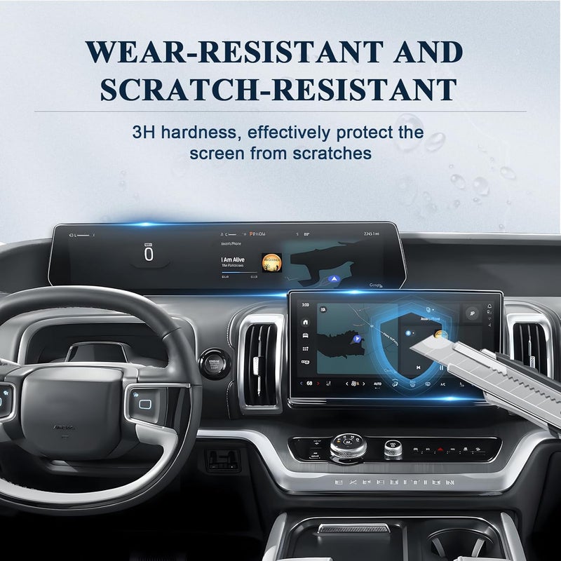 BIBIBO 4Pcs for 2025 Ford Expedition Screen Protector 2025 2026 Ford Expedition(Active,Platinum,TREMOR,King Ranch)13.2"Navi &24"Dash Screen Cover Anti-Scratch Ultra-Clear 2025 Expedition Accessories - Image 4